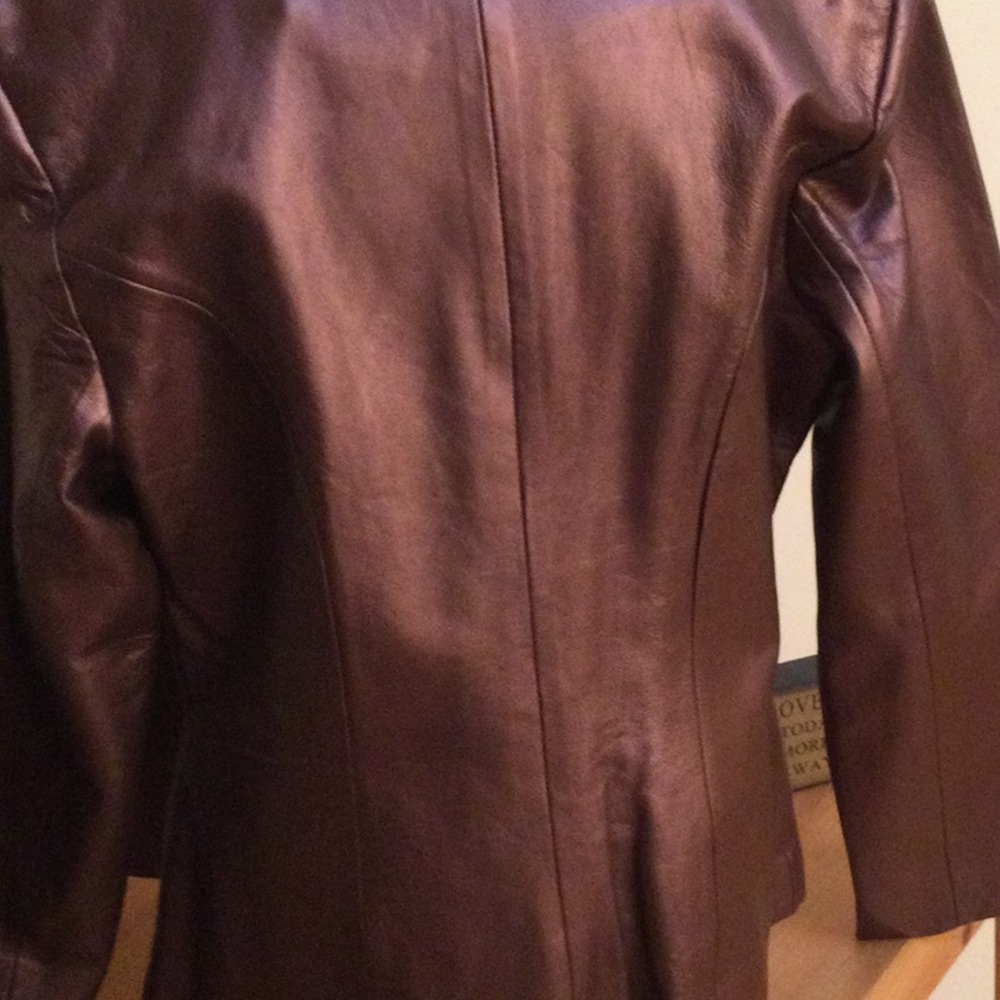 Vintage Margaret Godfrey Leather Blazer Jacket Sz 6 .. - Picture 5 of 6